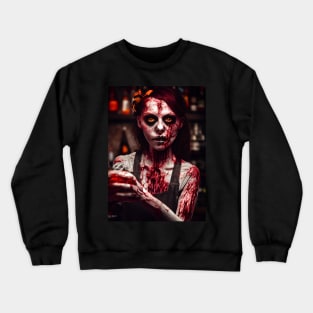 Zombie Bartender Portrait Crewneck Sweatshirt